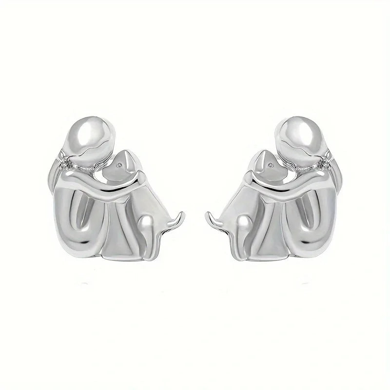 Boucles d'oreilles Hug en argent et or – design bicolore pour un style intemporel