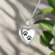 Collier commémoratif affectueux pour animaux de compagnie – Pendentif en forme de cœur avec empreinte de patte