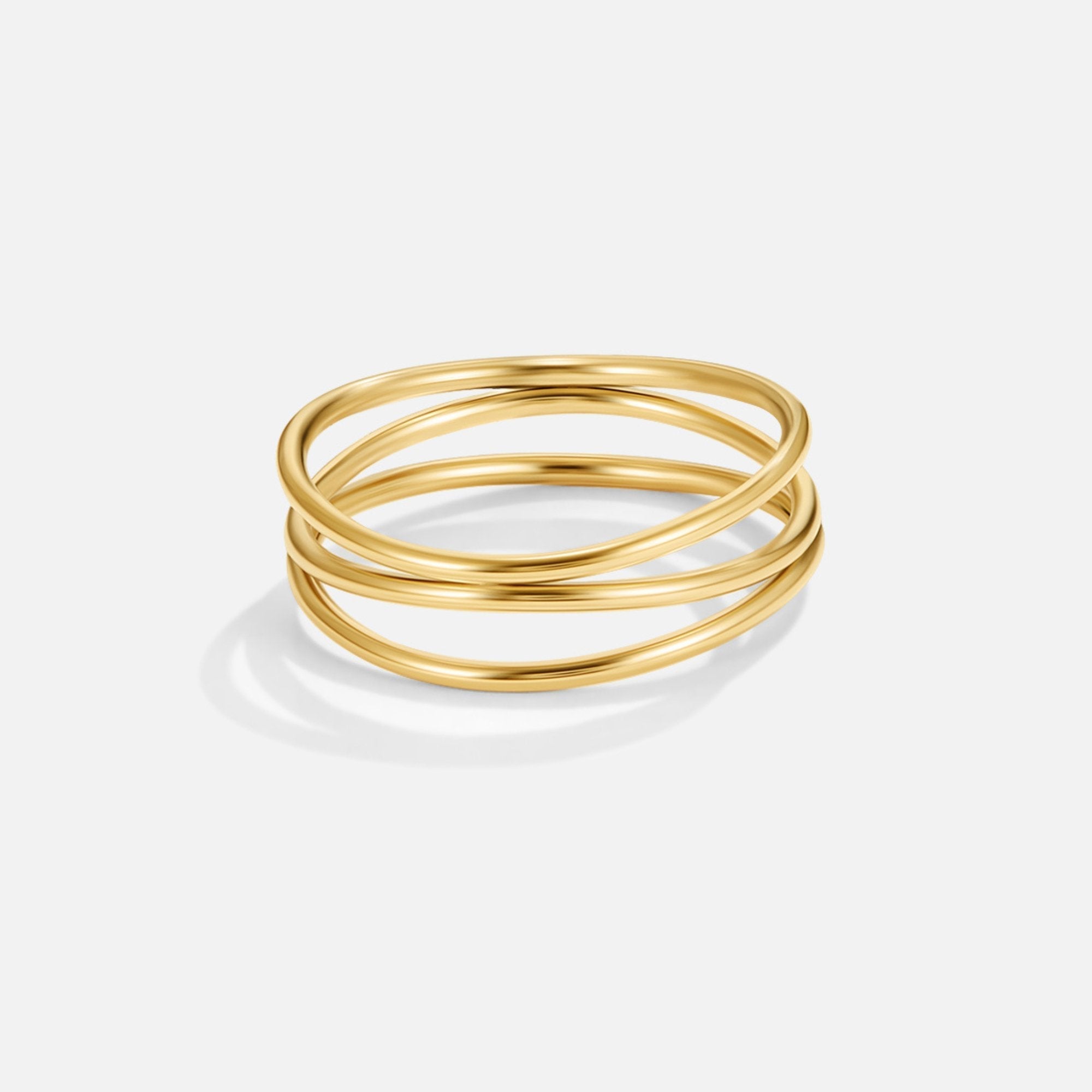 Bague Infinity Loop dorée - Luxe intemporel et éclat radieux